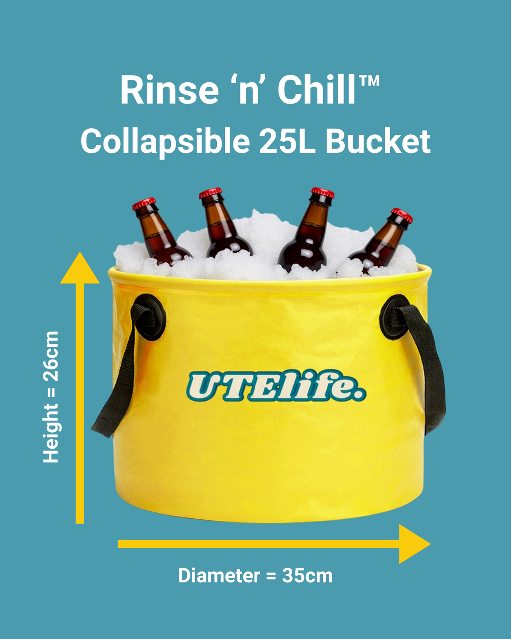 Rinse ‘n’ Chill™ Collapsible 25L Bucket